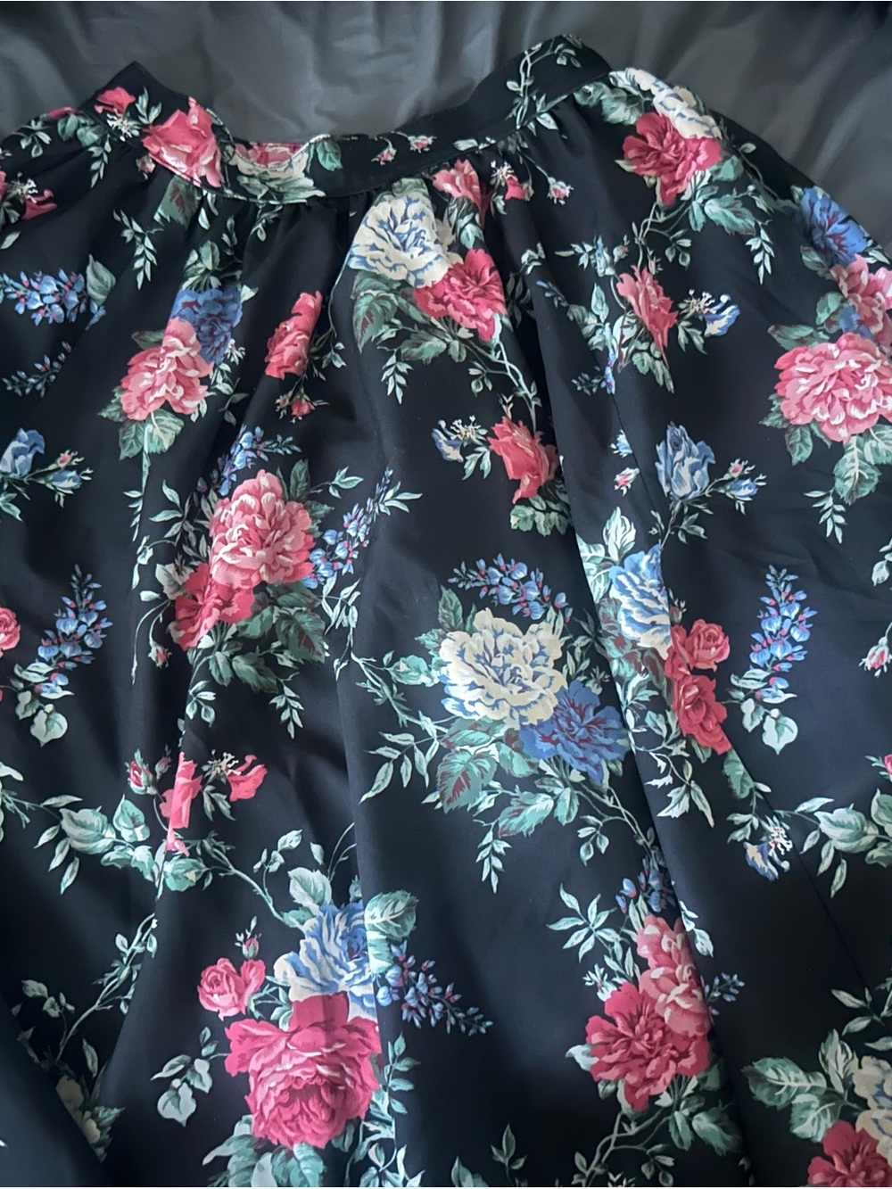 Vixen by Micheline Pitt Black Floral Circle Skirt